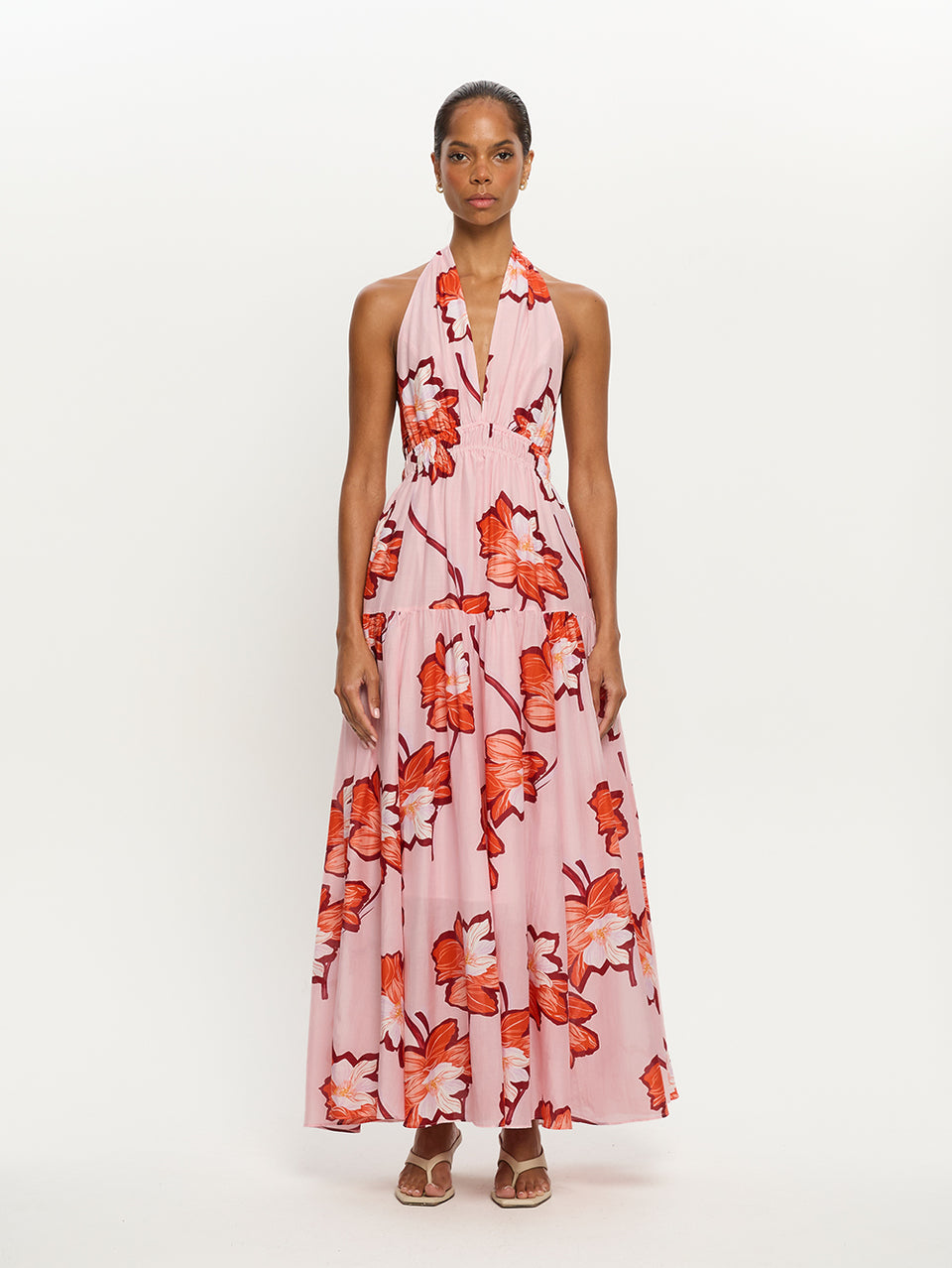 lani maxi dress Shona Joy - Lani Asymmetrical Draped Maxi Dress