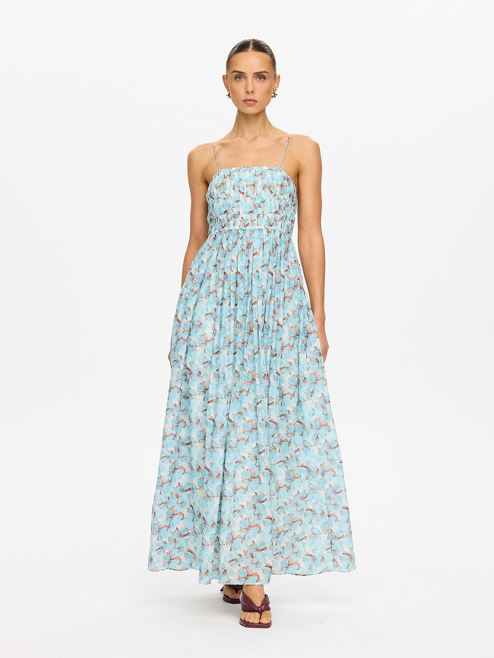 Lydia Maxi Dress | Blue Floral Maxi Dress – KIVARI International