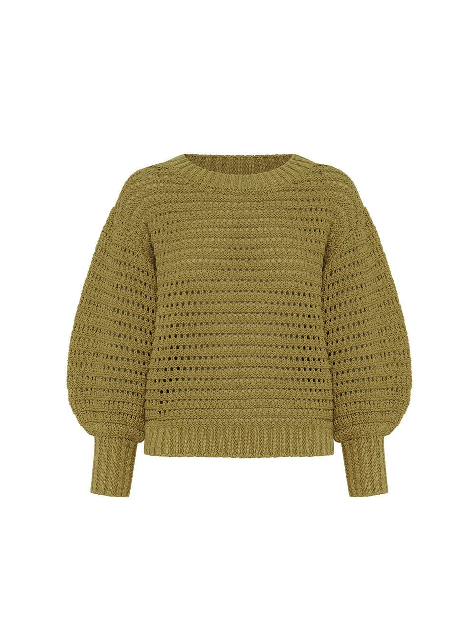 Lina Knit Sweater Khaki KIVARI | Khaki knit sweater