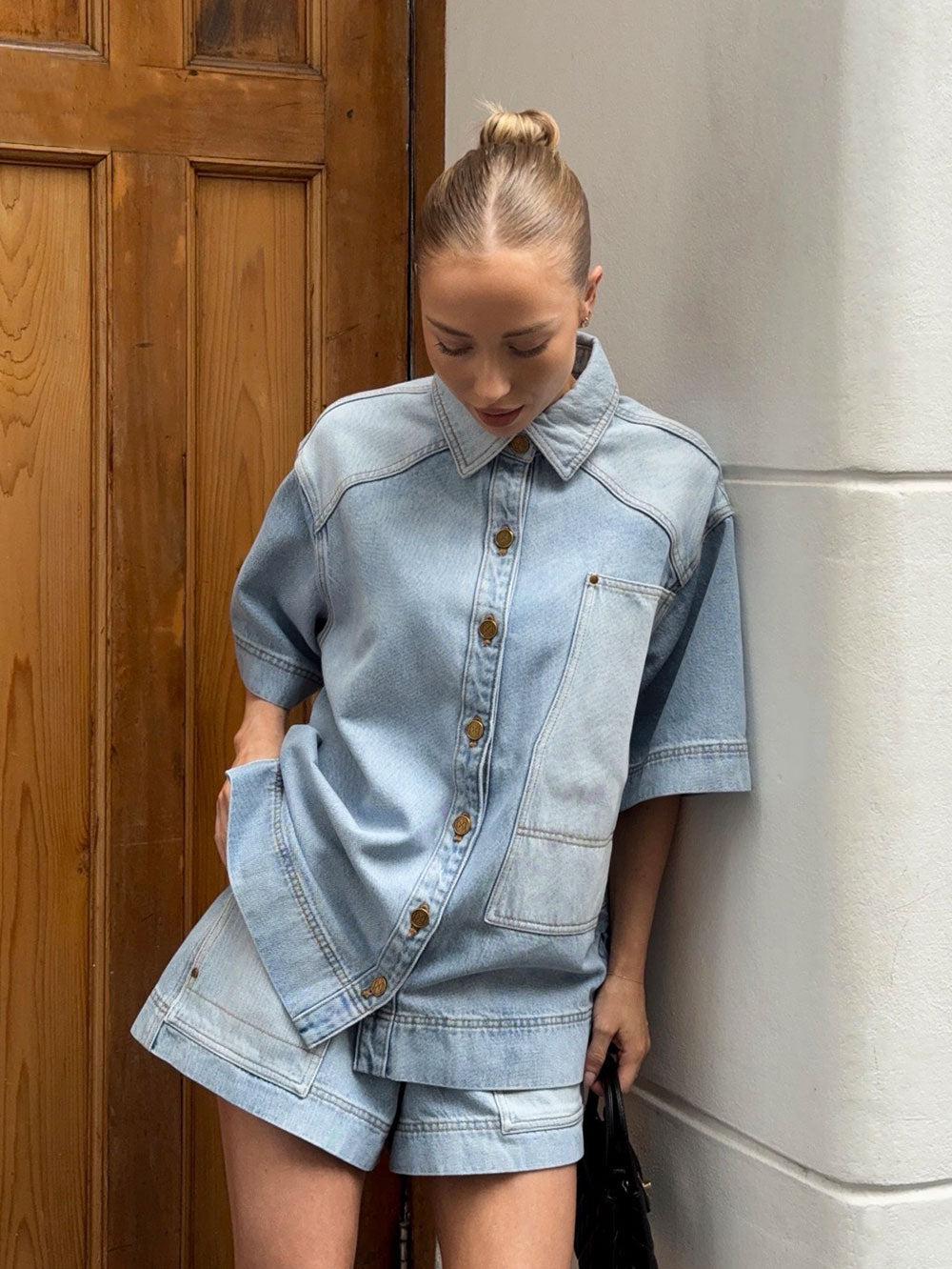 Florence Denim Short | Two Toned Denim | KIVARI – KIVARI International
