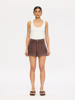Celene Denim Short - Chocolate