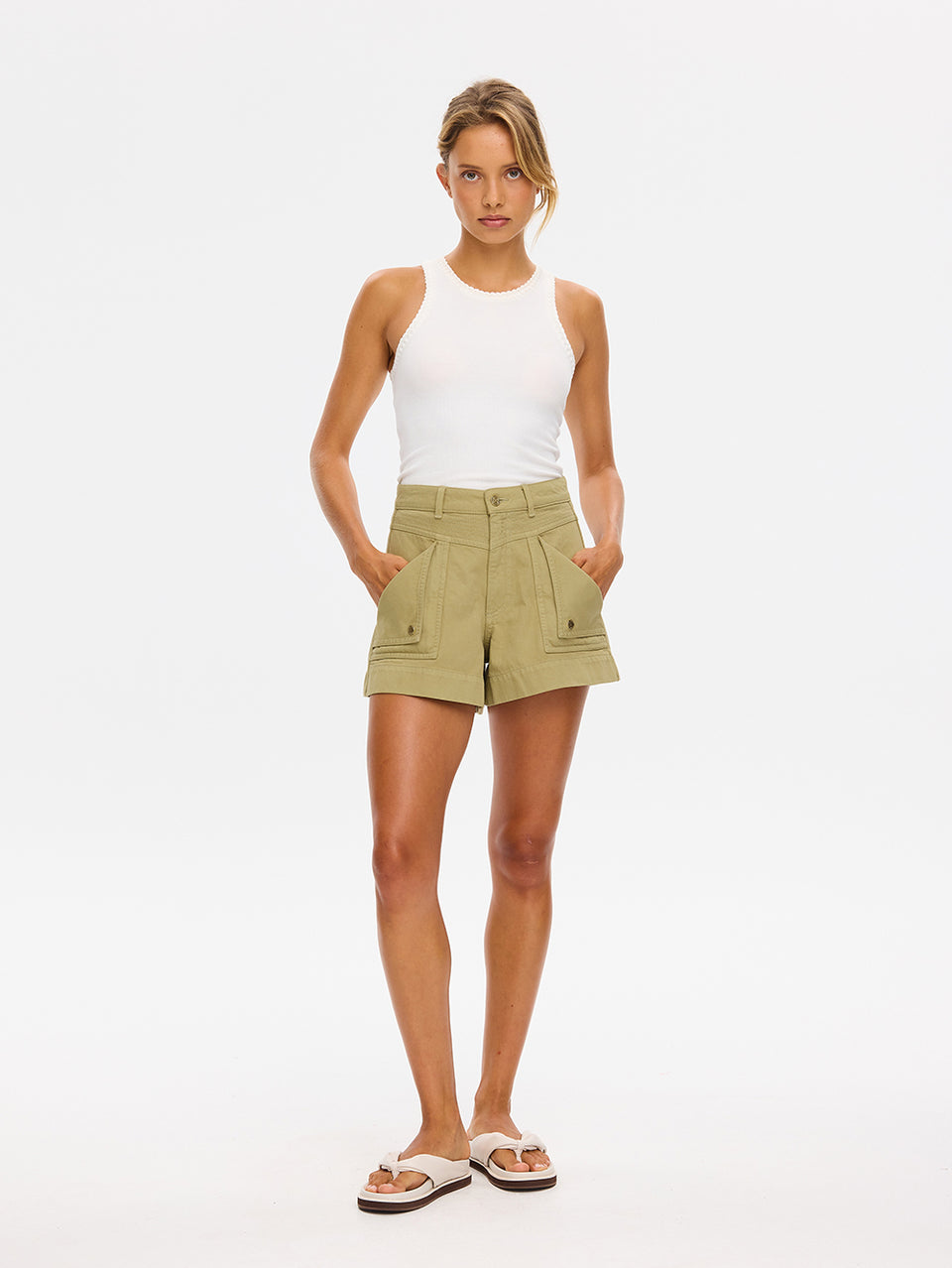 Celene Denim Short - Olive