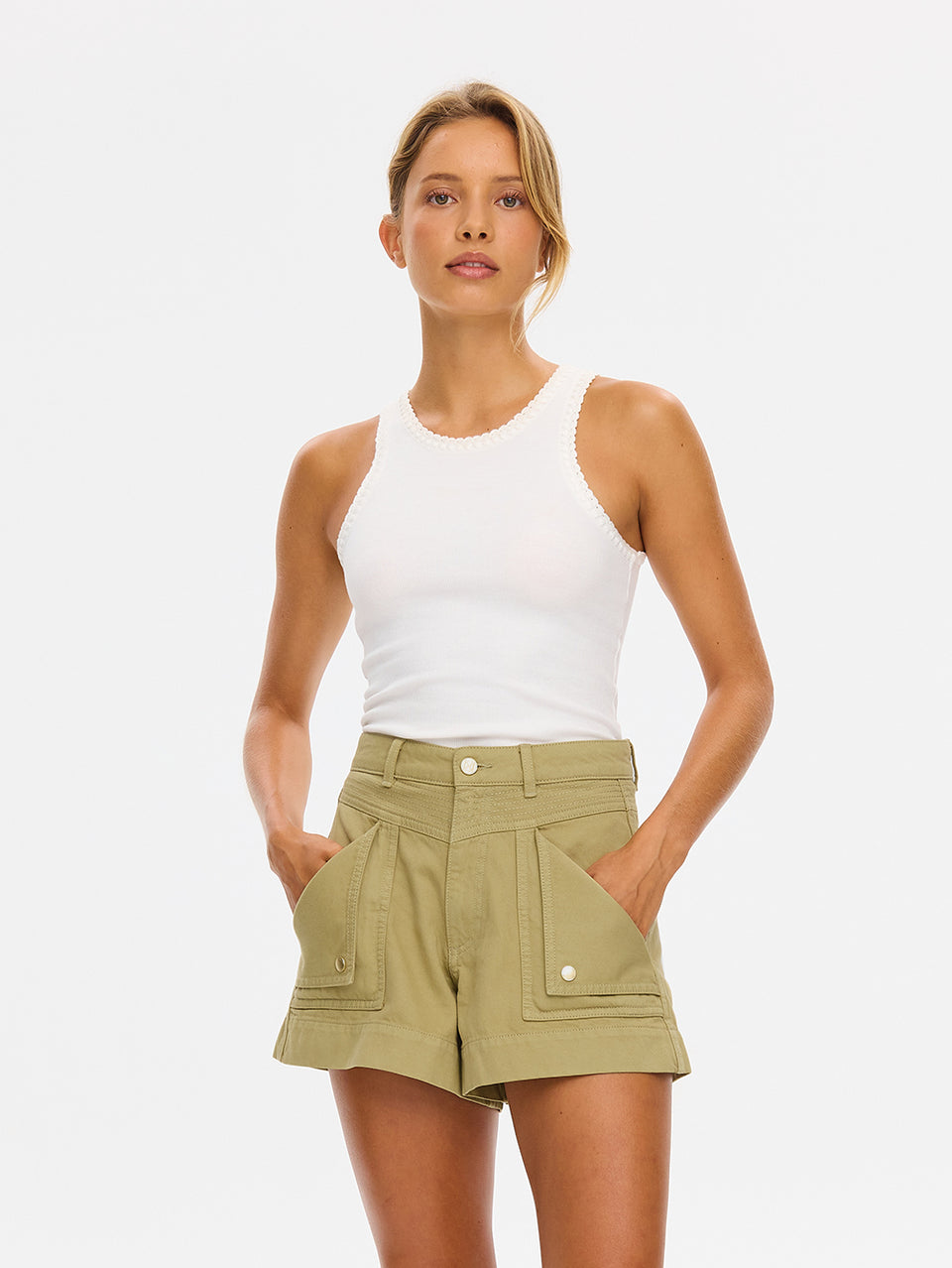 Celene Denim Short - Olive