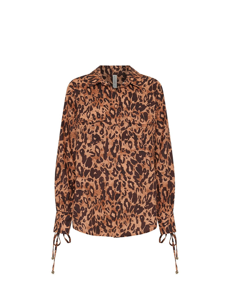 Madison Shirt KIVARI | Orange and brown leopard shirt
