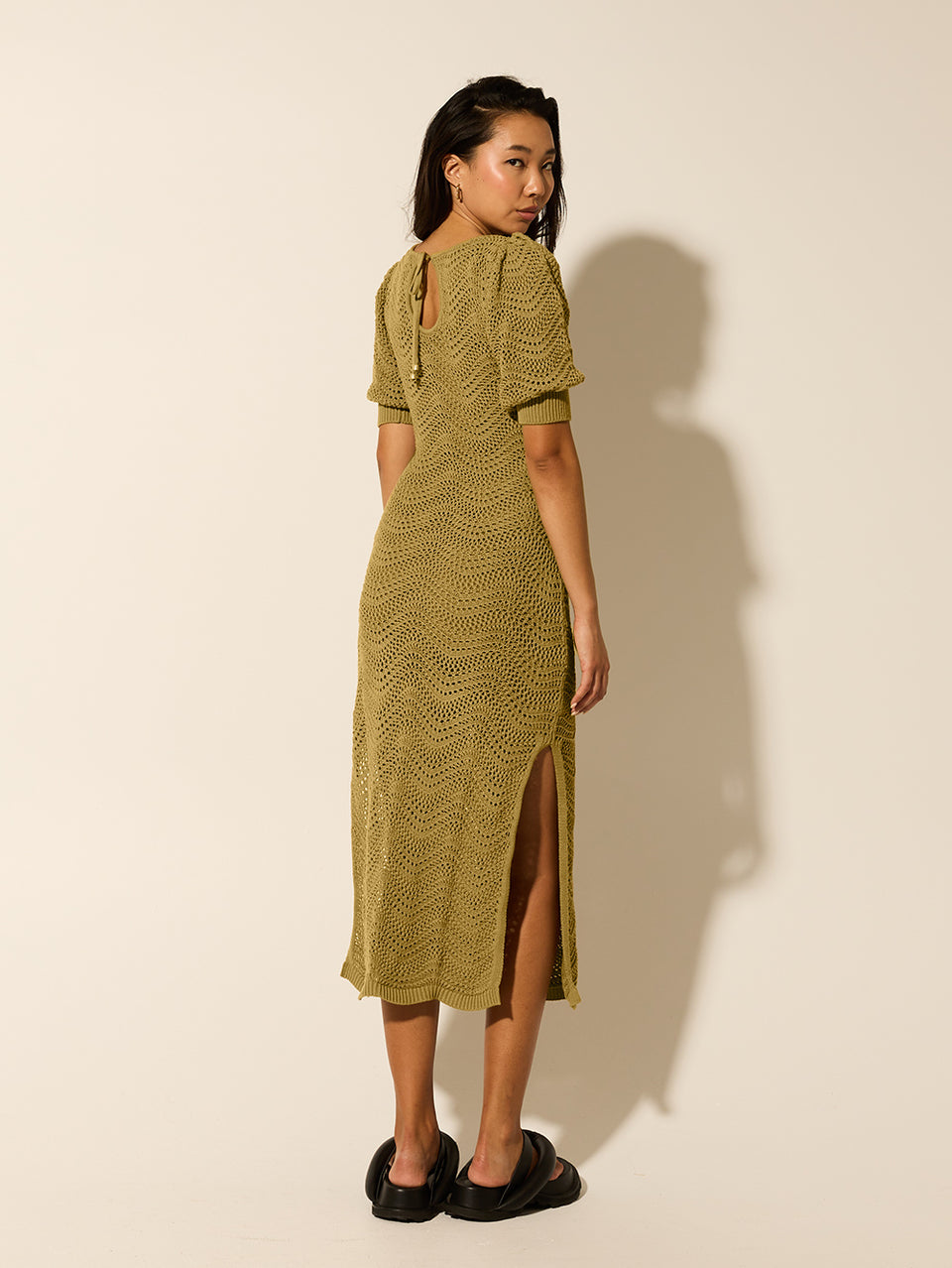 Mariana Knit Midi Dress - Khaki | KIVARI International