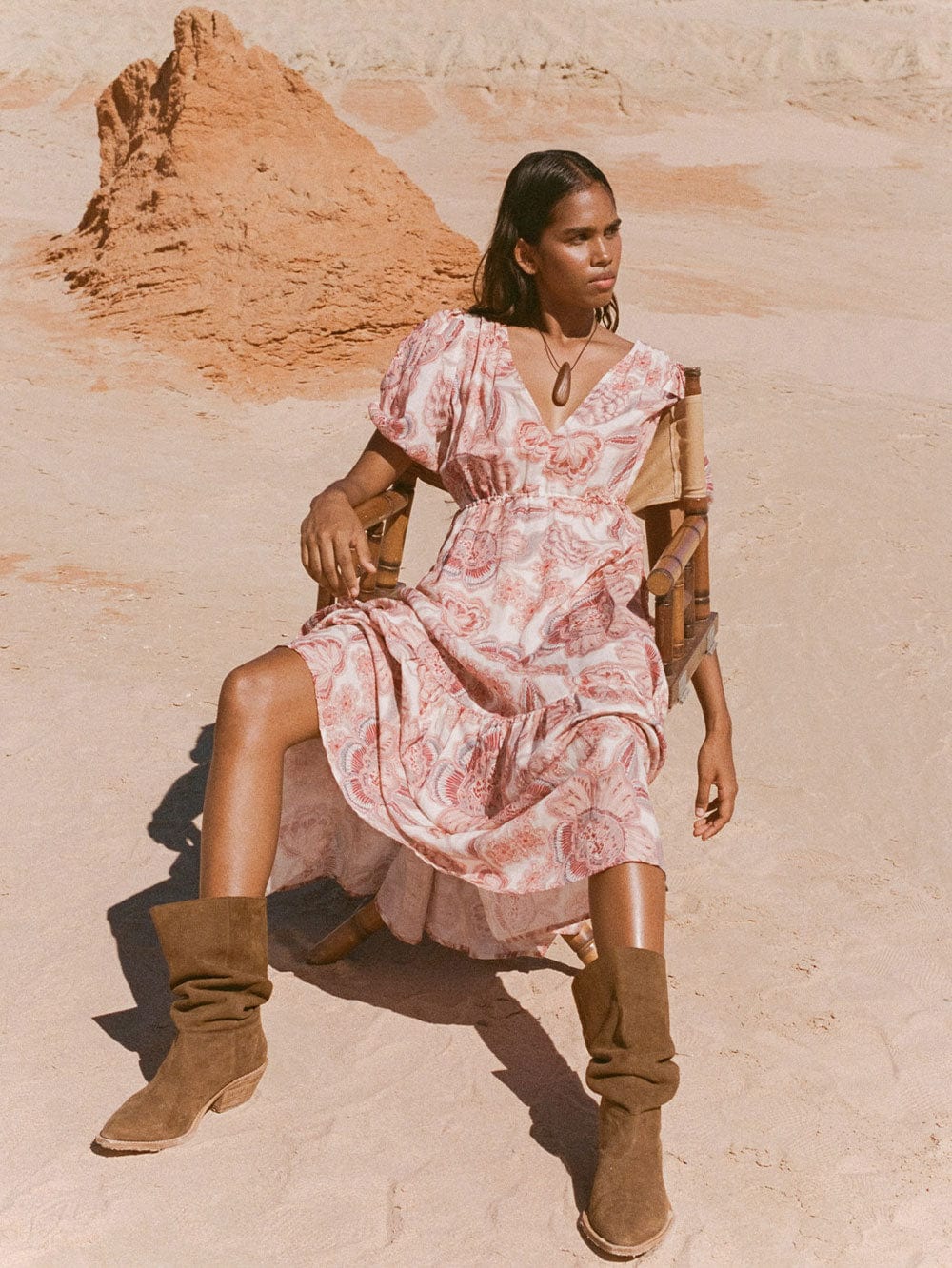 Brown Boots with Pink Dress