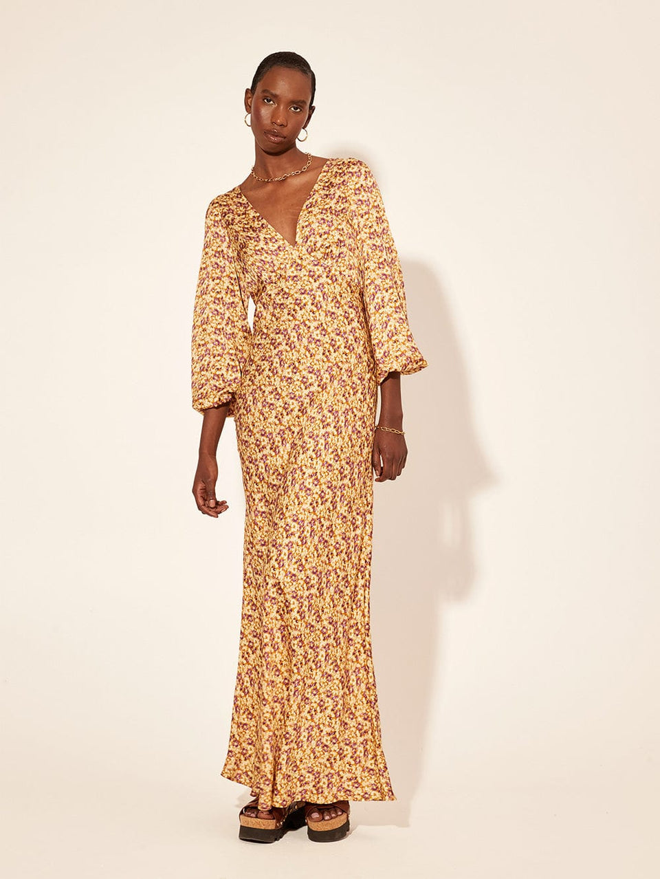 CAITZR Beach Casual Floral Maxi Long Dress For Women Summer V Neck Short  Sleeve Ethnic Style Sundress 