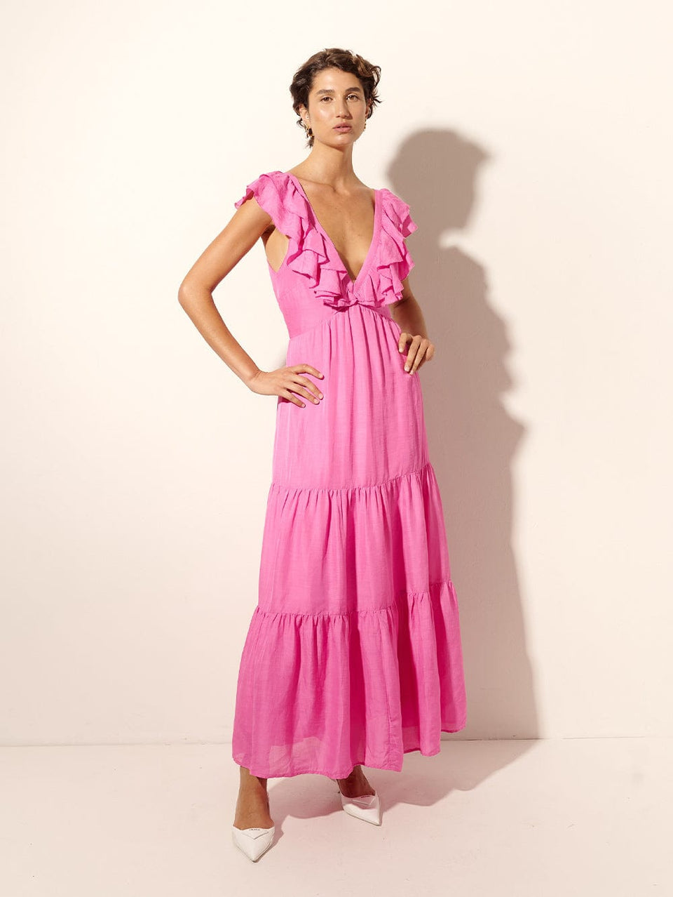 Size Large Rhapsody Maxi Knit Dress Black Teal Pink Empire Built-In-Bra  SL/Less