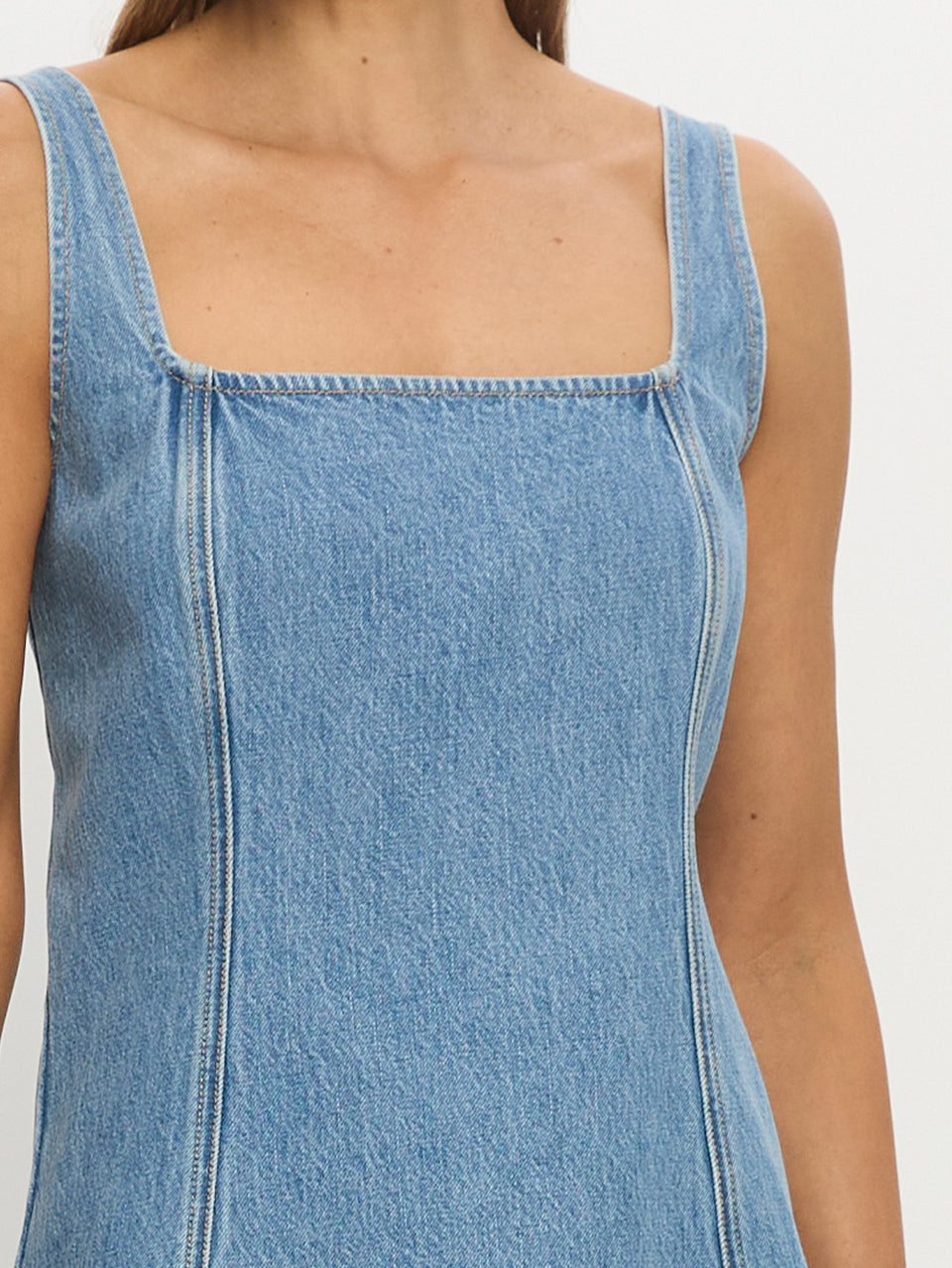 Oriana Denim Mini Dress - Stone Wash | Blue Denim Mini Dress | KIVARI KIVARI International Oriana Denim Mini Dress - Stone Wash | Blue Denim Mini Dress | KIVARI KIVARI International