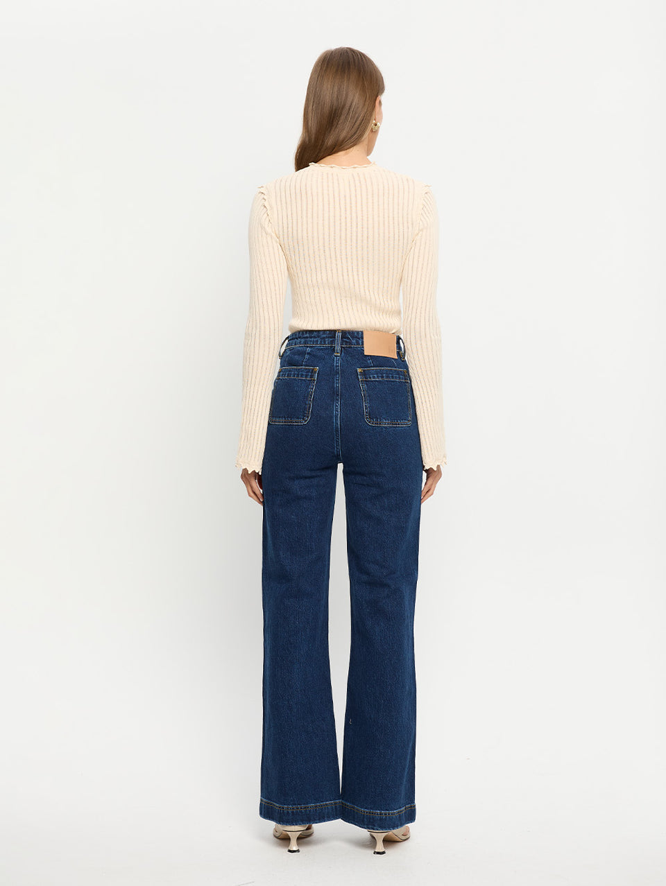 Diana Knit Top worn with jeans