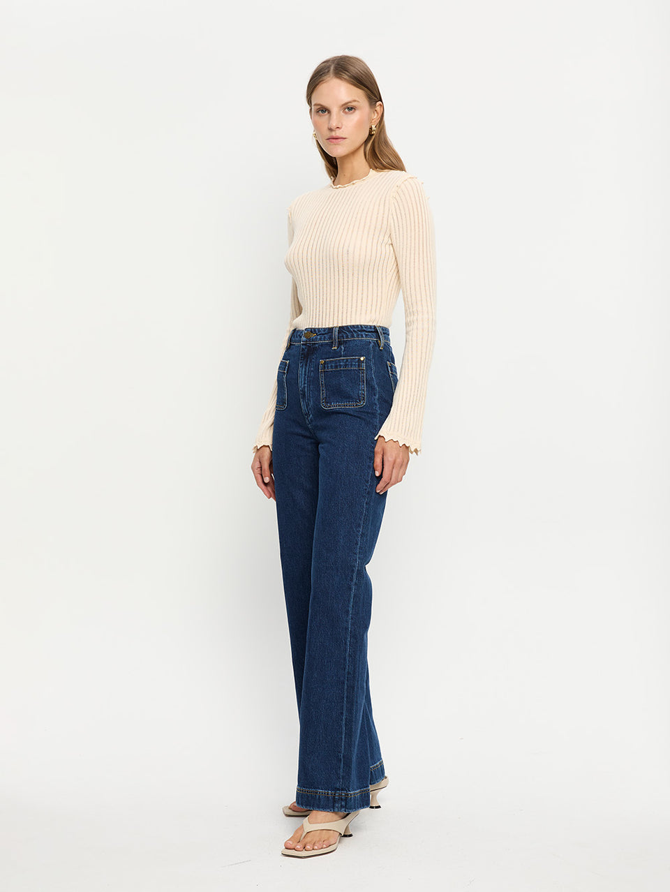 Diana Knit Top worn with jeans