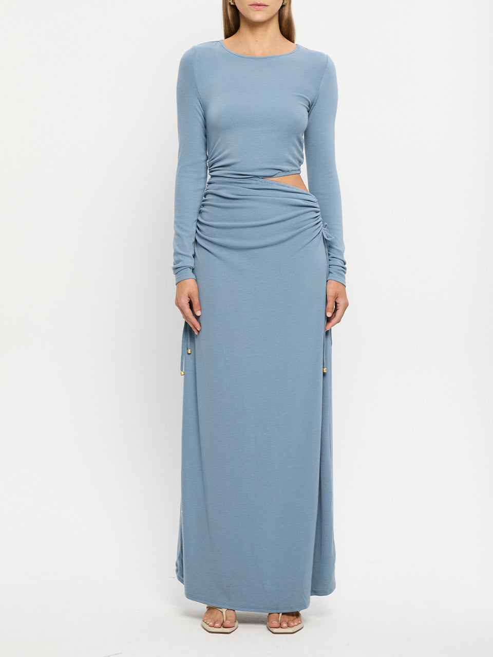 Vanessa Knit Midi Dress KIVARI | Blue midi dress