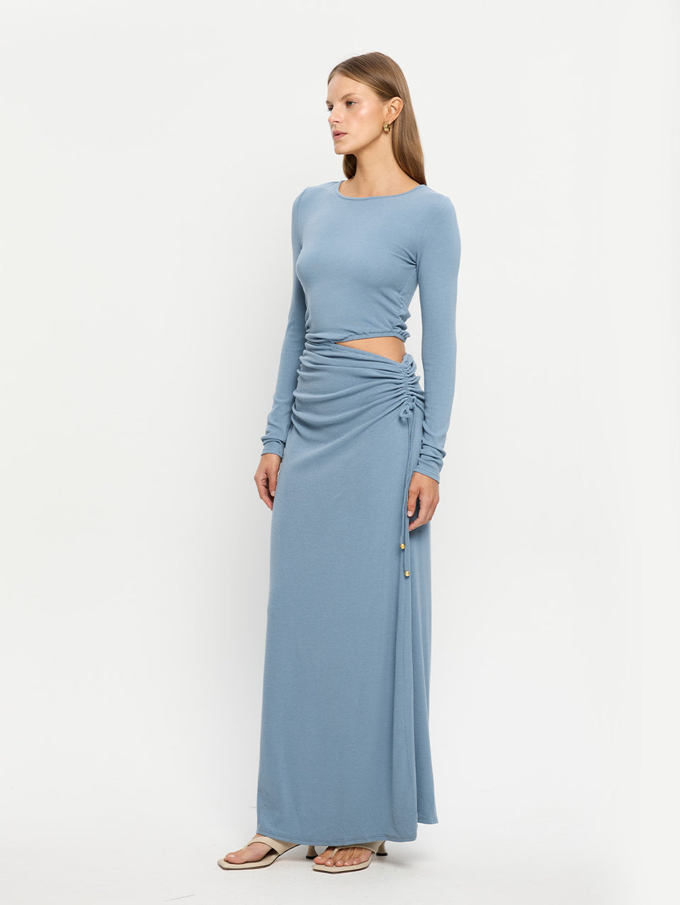 Vanessa Knit Midi Dress KIVARI | Blue midi dress