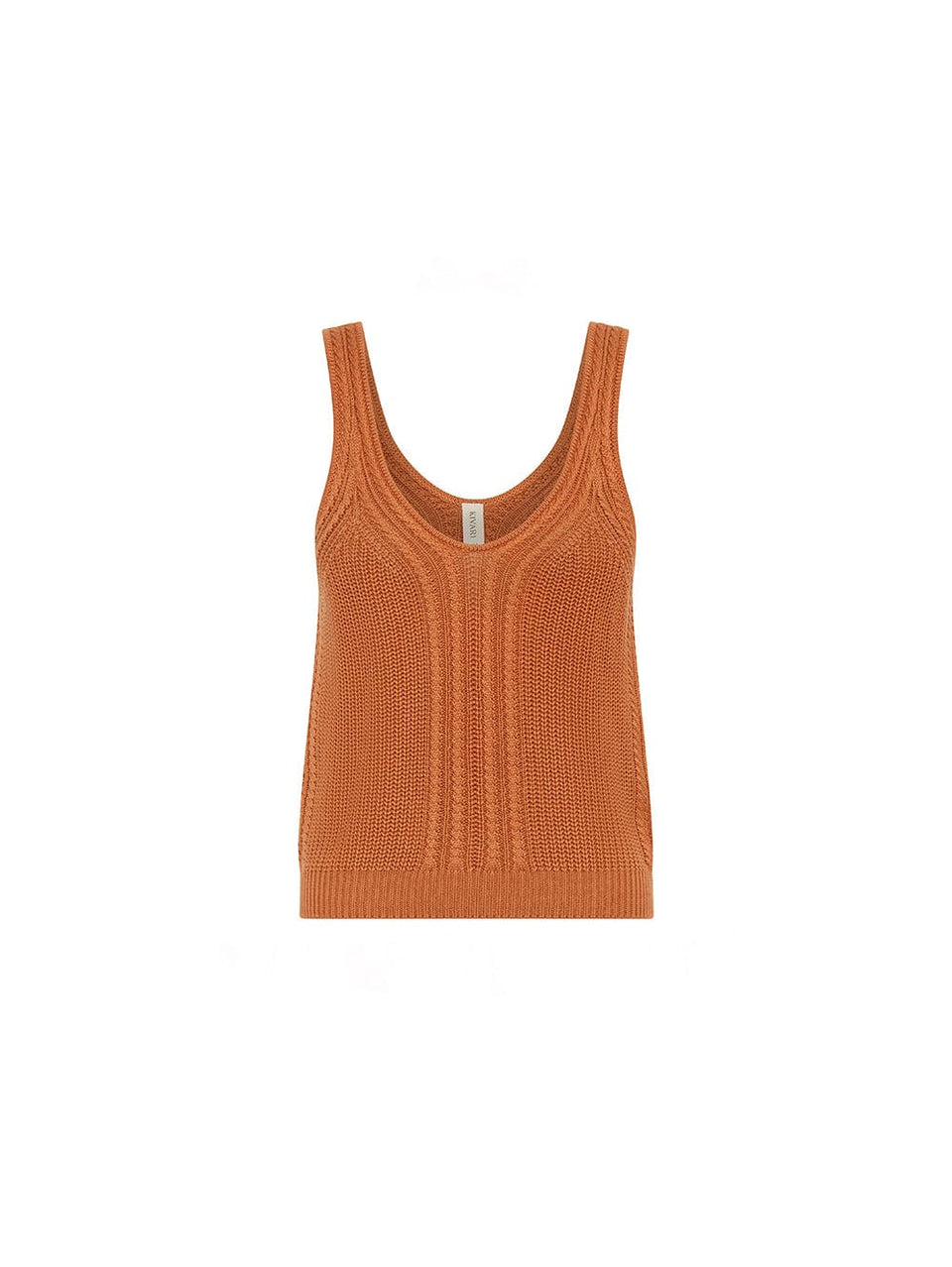 Raven Knit Cami Ginger KIVARI | Orange knit tank top