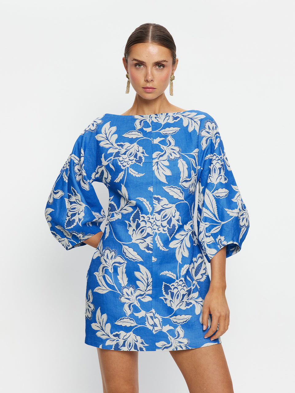 knee length dresses for ladies Kivari Sunset Mini Dress - Blue Orange main image 1