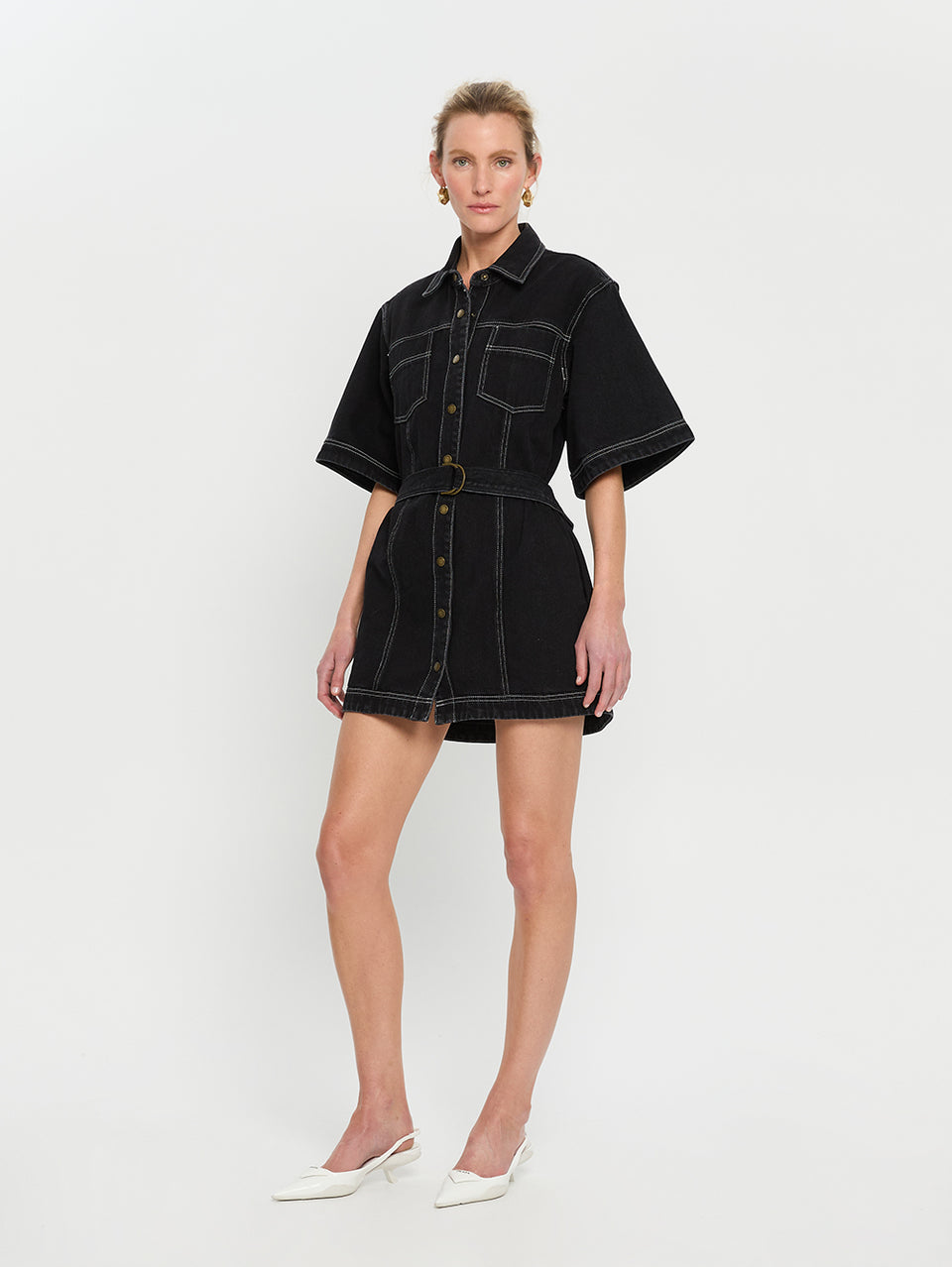 rowyn denim shirt dress Rowyn Denim Shirt Dress Small