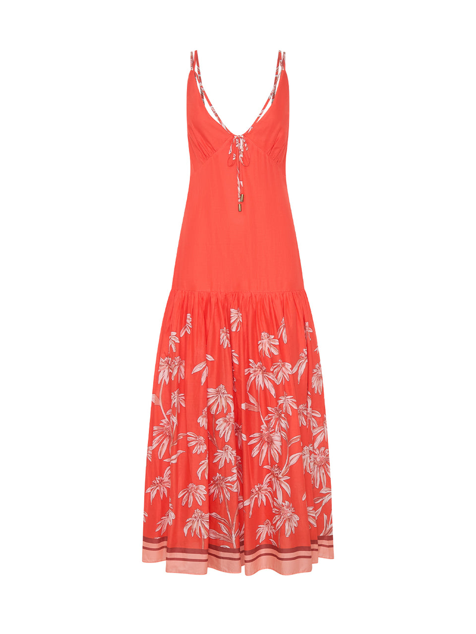 kivari red dress Nala Strappy Maxi Dress
