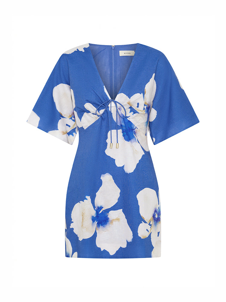 SD350BLU_Rowena Mini Dress_Blue_GHOST