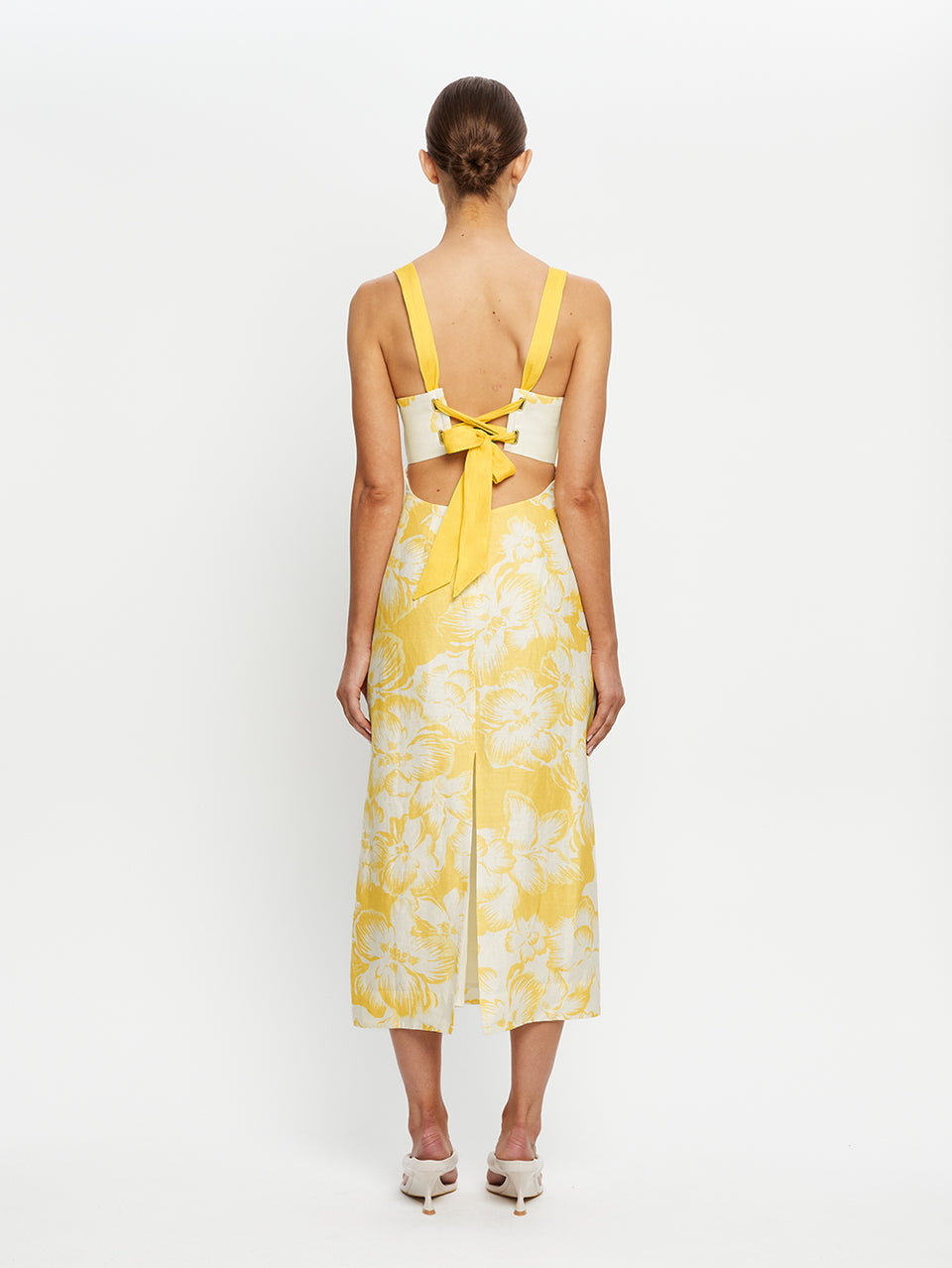 soraya linen dress Soraya Tie Back Midi Dress | Floral Long Dress
