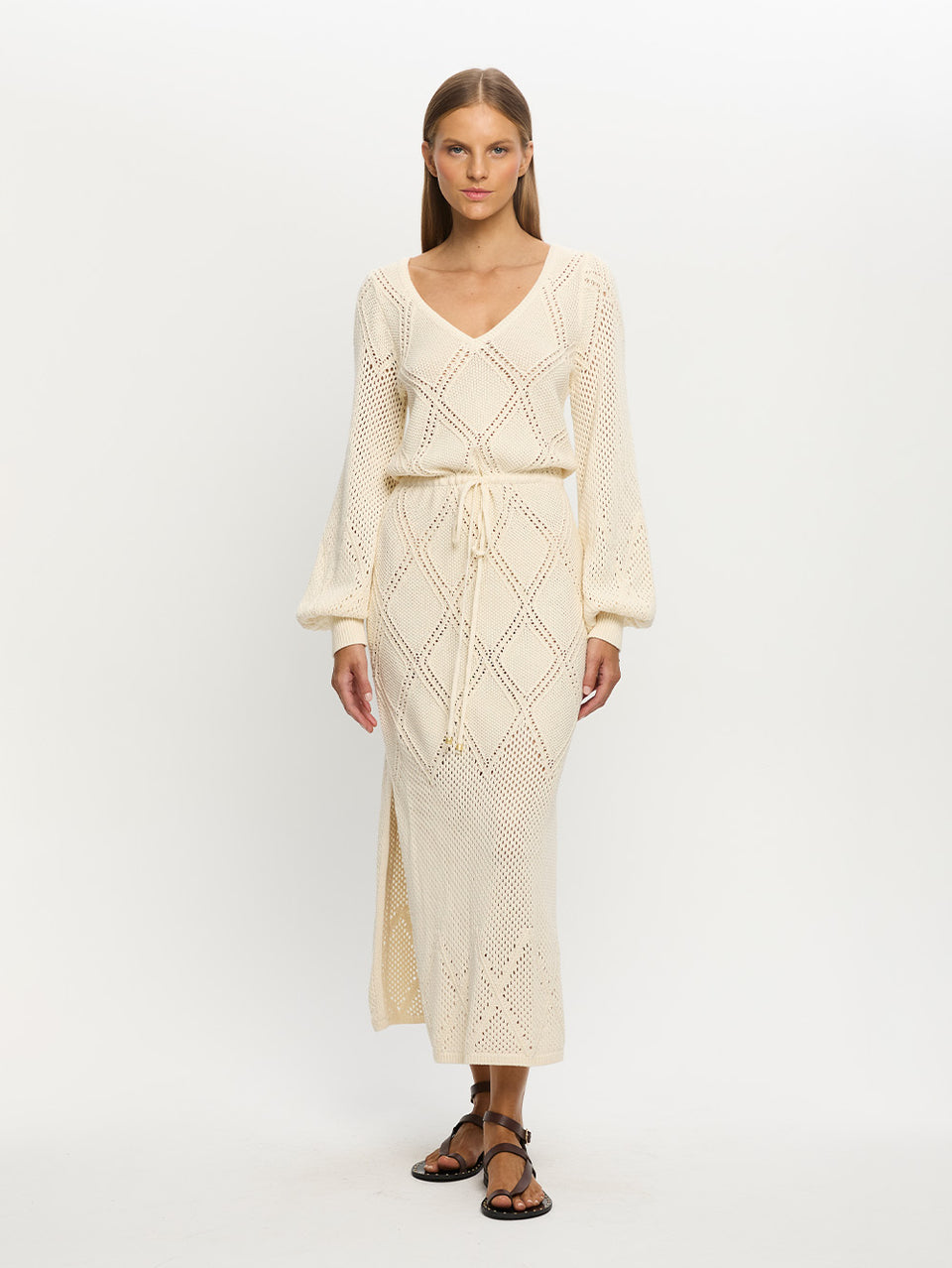 Samara Knit Dress - Cream | Knitted Midi Dress | KIVARI KIVARI International Samara Knit Dress - Cream | Knitted Midi Dress | KIVARI KIVARI International