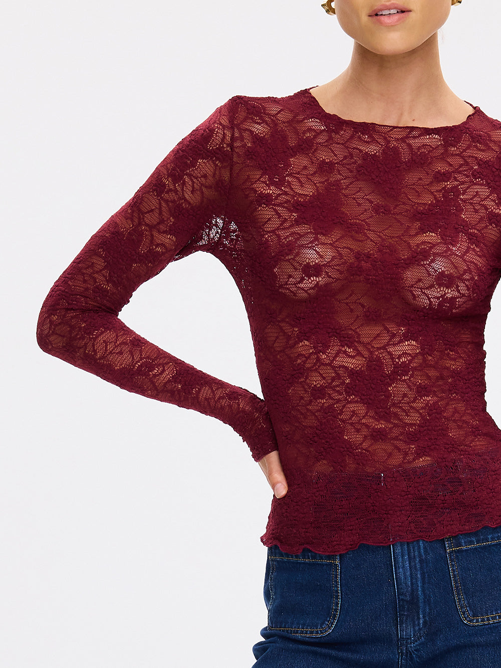 Victoria Lace Top - Plum | Burgundy Lace Top - KIVARI – KIVARI