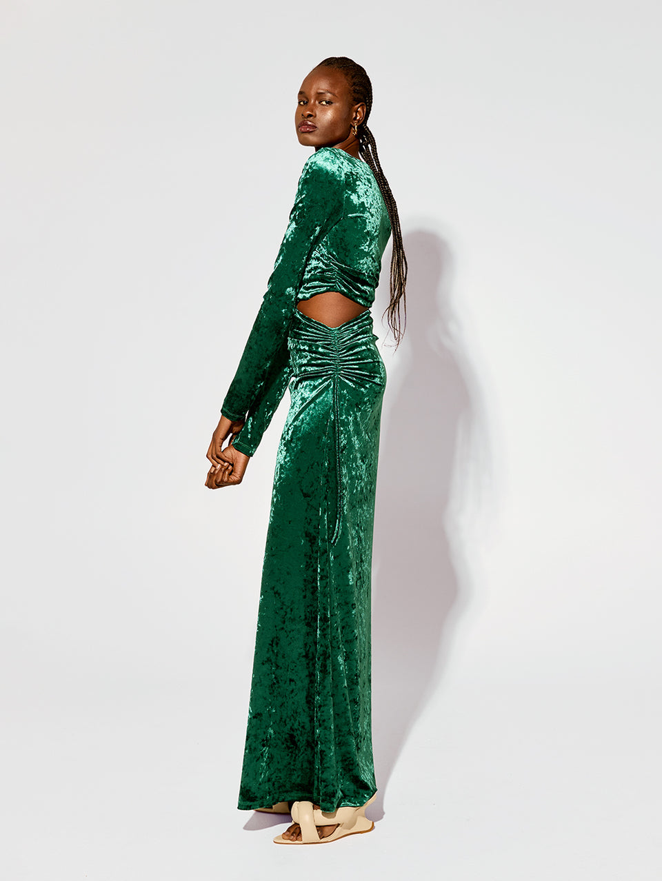 long dress side view Thea Sheath Dress