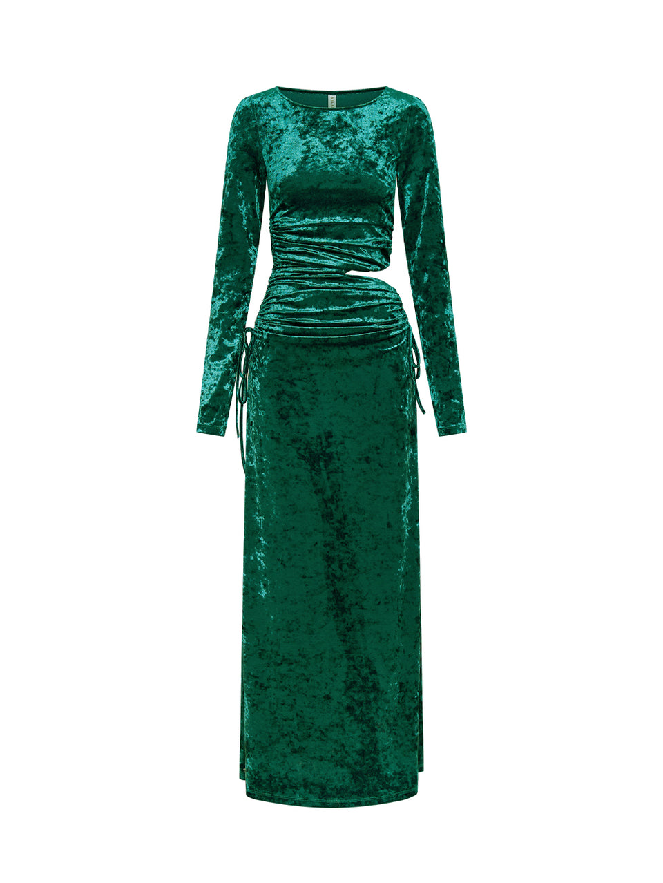 Violetta Maxi Dress KIVARI | Emerald green velvet dress 