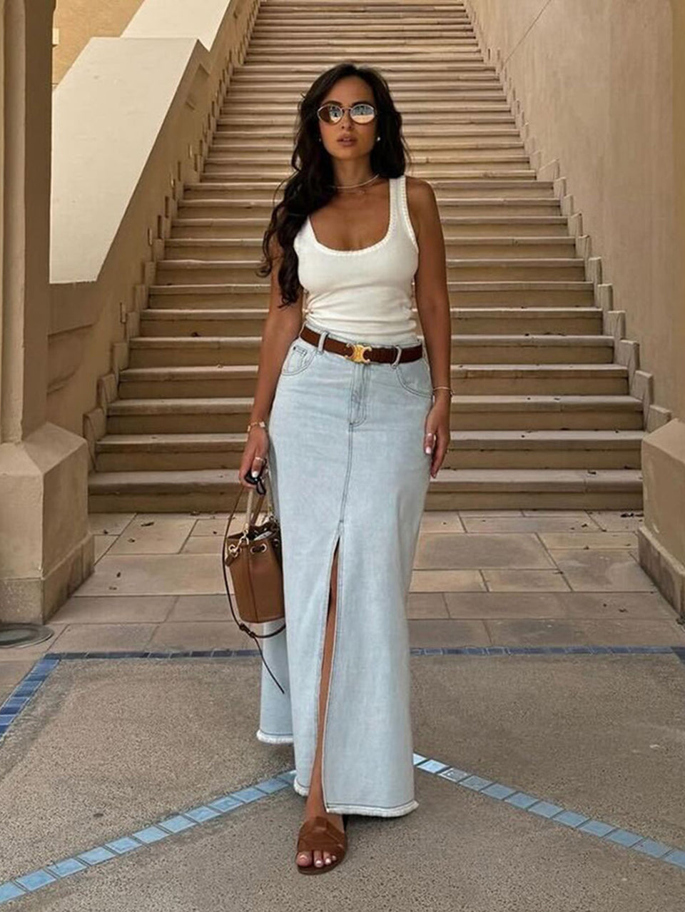 Denim Maxi Skirt Evie Midi Denim Skirt Forever New What To Wear