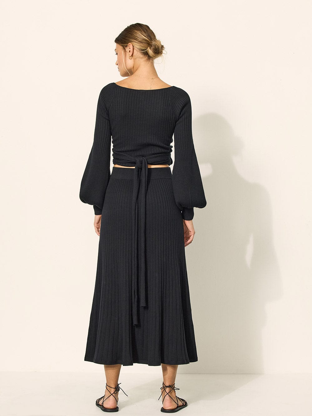 Asha Knit Midi Skirt - Black