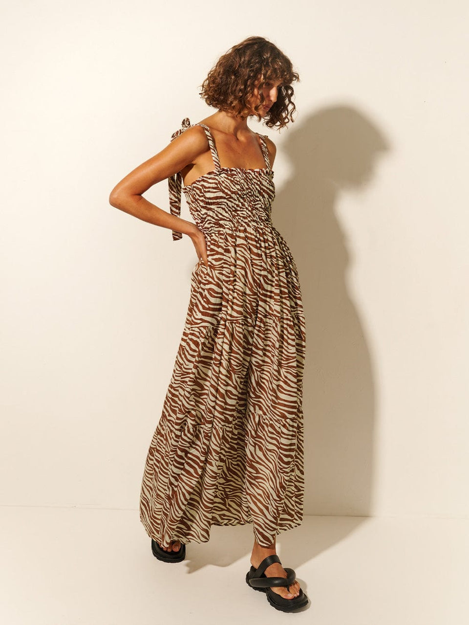 Ayla Shirred Maxi Dress