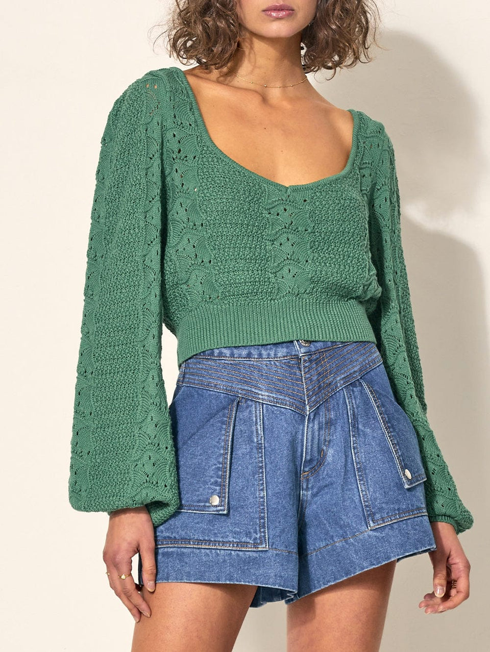 Helena Knit Top - Emerald