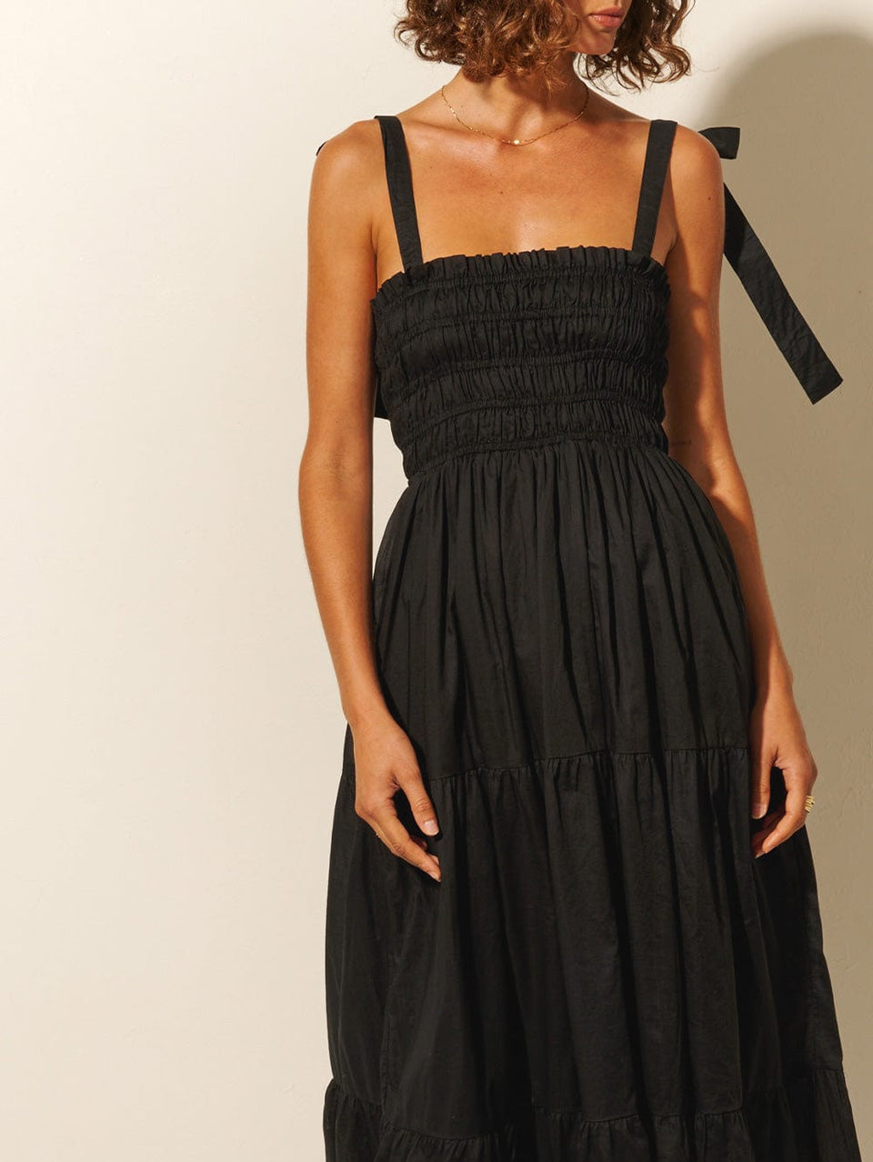 Johanna Shirred Maxi Dress | Black Maxi Dress | KIVARI – KIVARI ...